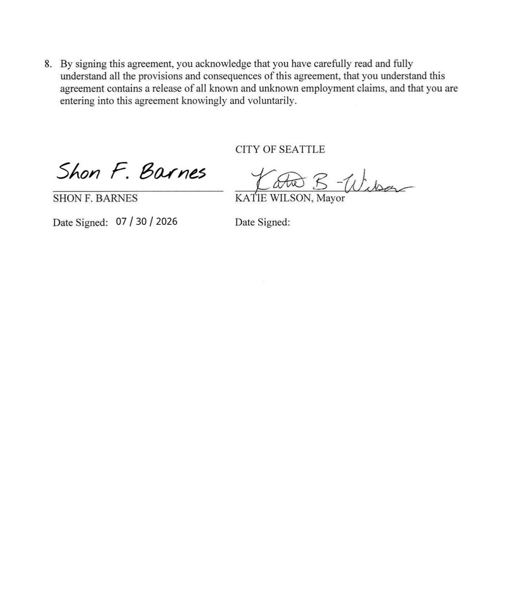 JeremyHarrisTV's tweet photo. Shon Barnes will get a lump sum of around $600,000, plus he will keep the $50,000 signing bonus and the $60,000 relocation benefit. 

Resignation letter was minimal. 

@komonews https://t.co/9tOvhwvxAG