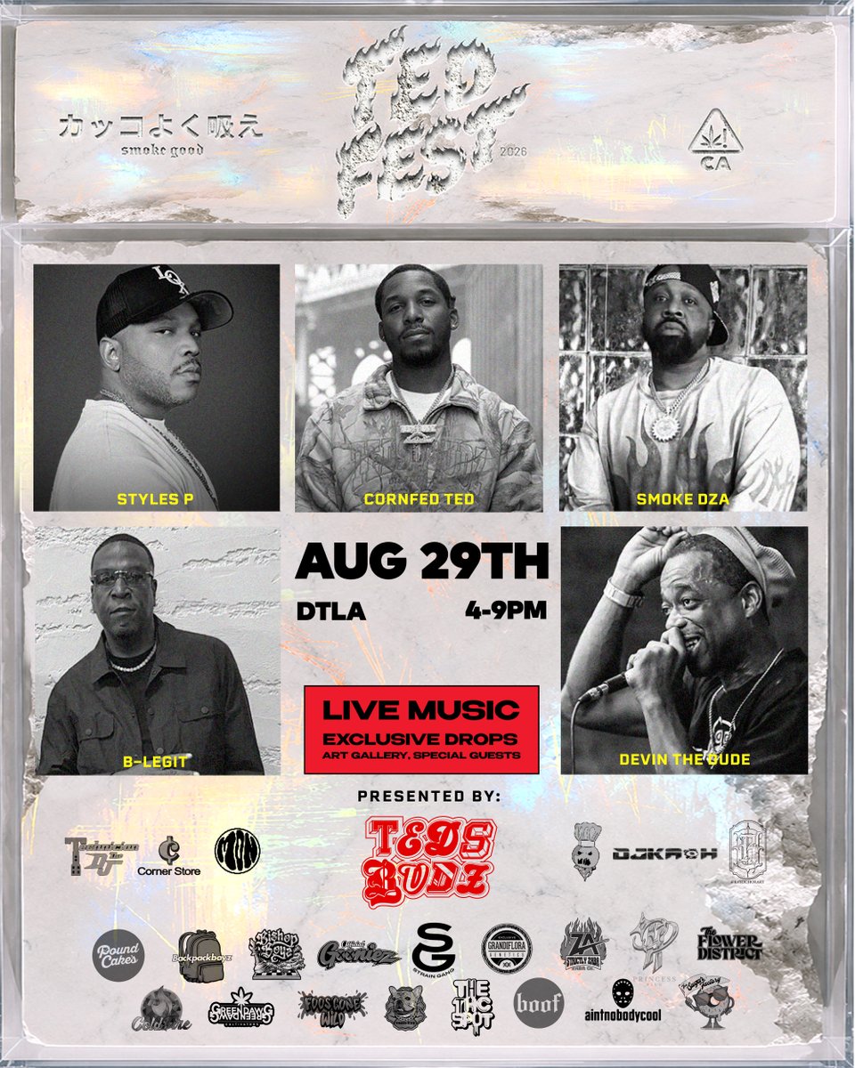 Tedsbudzco_'s tweet photo. Ted Fest 🔥 Aug 29th DTLA
https://t.co/ar172wEAlG
@cornfedtedd @stylesp @smokedza @blegit72 @devindude420 https://t.co/vGVdJgqRtA