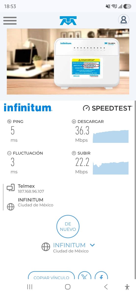 gonzop6's tweet photo. Oye, de los 500 megas que tengo contratados, me llega menos de la décima parte, mira! @Telmex @infinitum
@TELMEXSoluciona https://t.co/8Le2d6hV4l