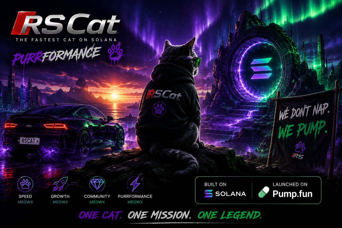 RSCatOff's tweet photo. The road is long.

The mission is clear.

The engine is running.

And RSCat is just getting started. 😼🏎️

🐾 CA:
HFqcgiaGfU3NC2jLE9JXjKL9Qac91NPcNcGqTxuKpump
Join the ride before everyone else sees what's coming. 🚀

💜💚

#RSCat #Solana #PumpFun #Memecoin #cryptocurrency https://t.co/VXZfZavjHv