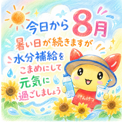 koshigaya_R's tweet photo. ／
📢８月がスタート✨
　　＼
夏本番☀️
暑い日が続きますが、
しっかり水分補給をして元気に乗り切りましょう🥤

今月も皆さまの ＃献血 へのご協力を心よりお待ちしております😊
８月もどうぞよろしくお願いいたします🙇

＃レイクタウンで献血 https://t.co/xvlAah0MZ3