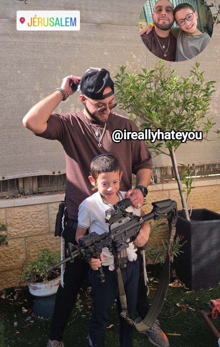 ireallyhateyou's tweet photo. Wait, what was it again you said about children being raised to be terrorists?

This photo was proudly posted on Instagram by a soldier of the IDF's notorious Netzach Yehuda Battalion (Kfir Brigade's 97th Battalion) https://t.co/98HxTAZQl8