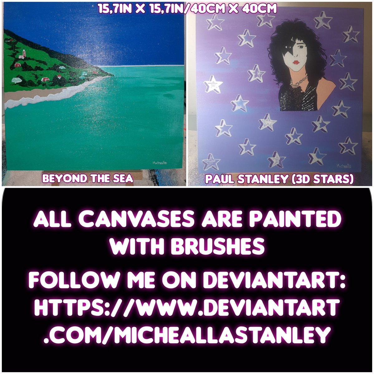 _80sGurl_'s tweet photo. Original Canvas:
° Sunset Over The Sea
° Clear Sky Over The Sea with 3D Waves
° Abstract Painting no. 1
° Stars
° Beyond The Sea
° Paul Stanley (3D Stars)

Price (No KISSart): $589/€500
Price (KISSart): $922/€800 
+Shipping + Tariffs (paid in advance/only for the US) https://t.co/hoBnx725eN