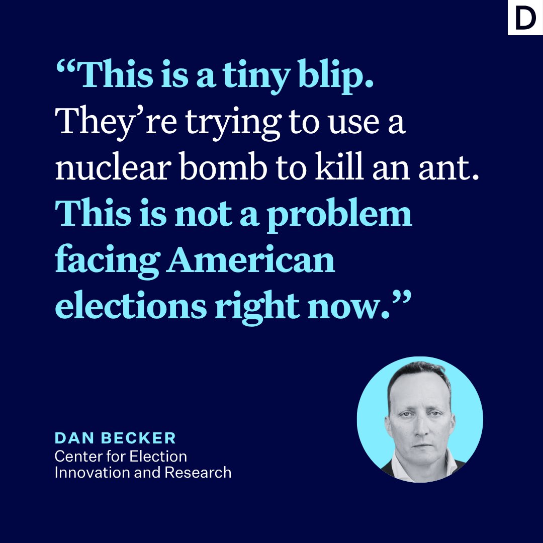 DemocracyDocket's tweet photo. New Jersey said it found fewer than 400 votes cast by noncitizens as a result of a software error, and no evidence has emerged to contradict that.

But you wouldn’t know it from reading much of the mainstream press. https://t.co/w1Ubz55jzj https://t.co/v4KayMSY17