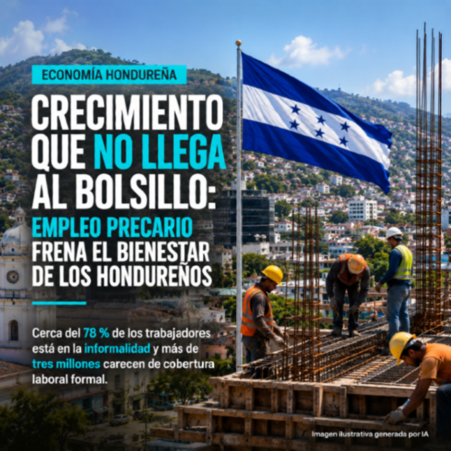 hndhoycom's tweet photo. Honduras mantiene crecimiento económico, pero cerca del 78 % de los trabajadores permanece en la informalidad y el 33.4 % enfrenta ingresos insuficientes. https://t.co/MlCYCaXIsx https://t.co/mq8ttZv63n