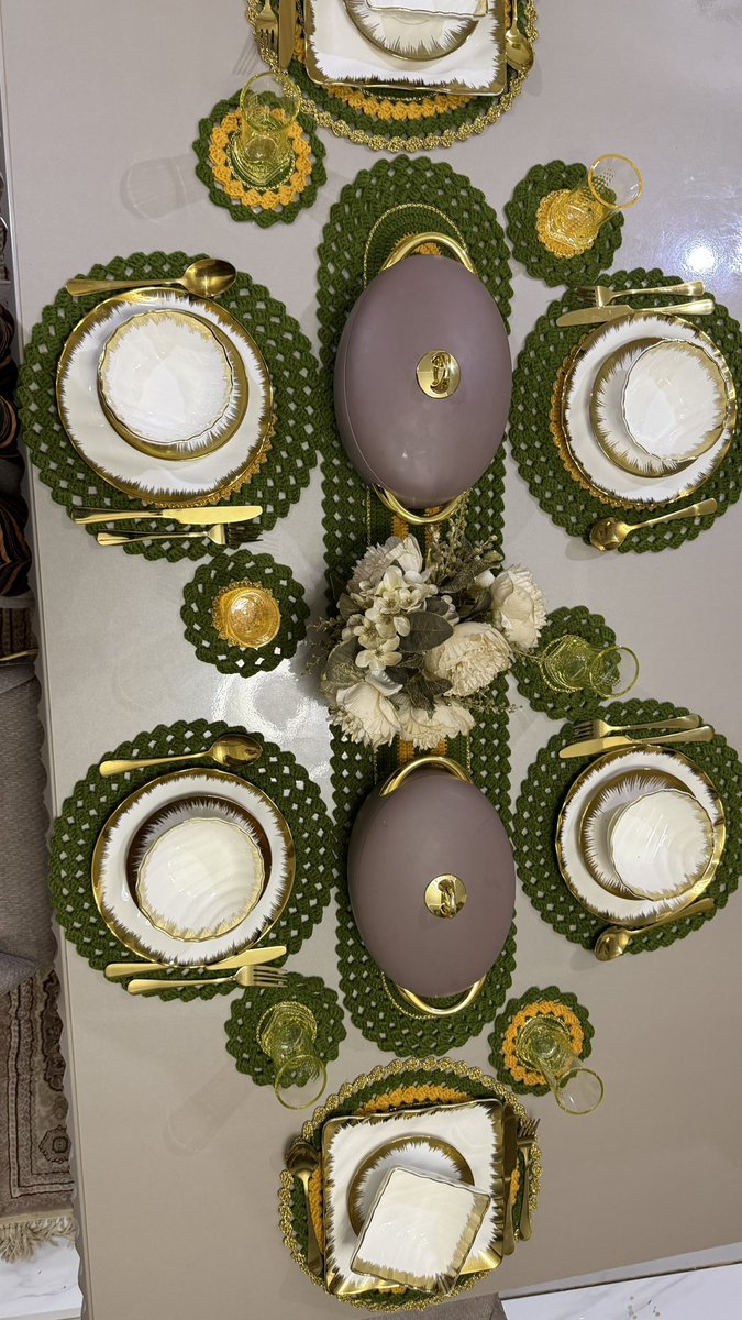 balkosi_'s tweet photo. What your dining area will look like with our crochet placemats

Want this? send a DM. Can be made in different color combinations 

Note: it’s not cheap😭😭😭, it’s handmade😎❤️😍 https://t.co/6YaCk7sE1K