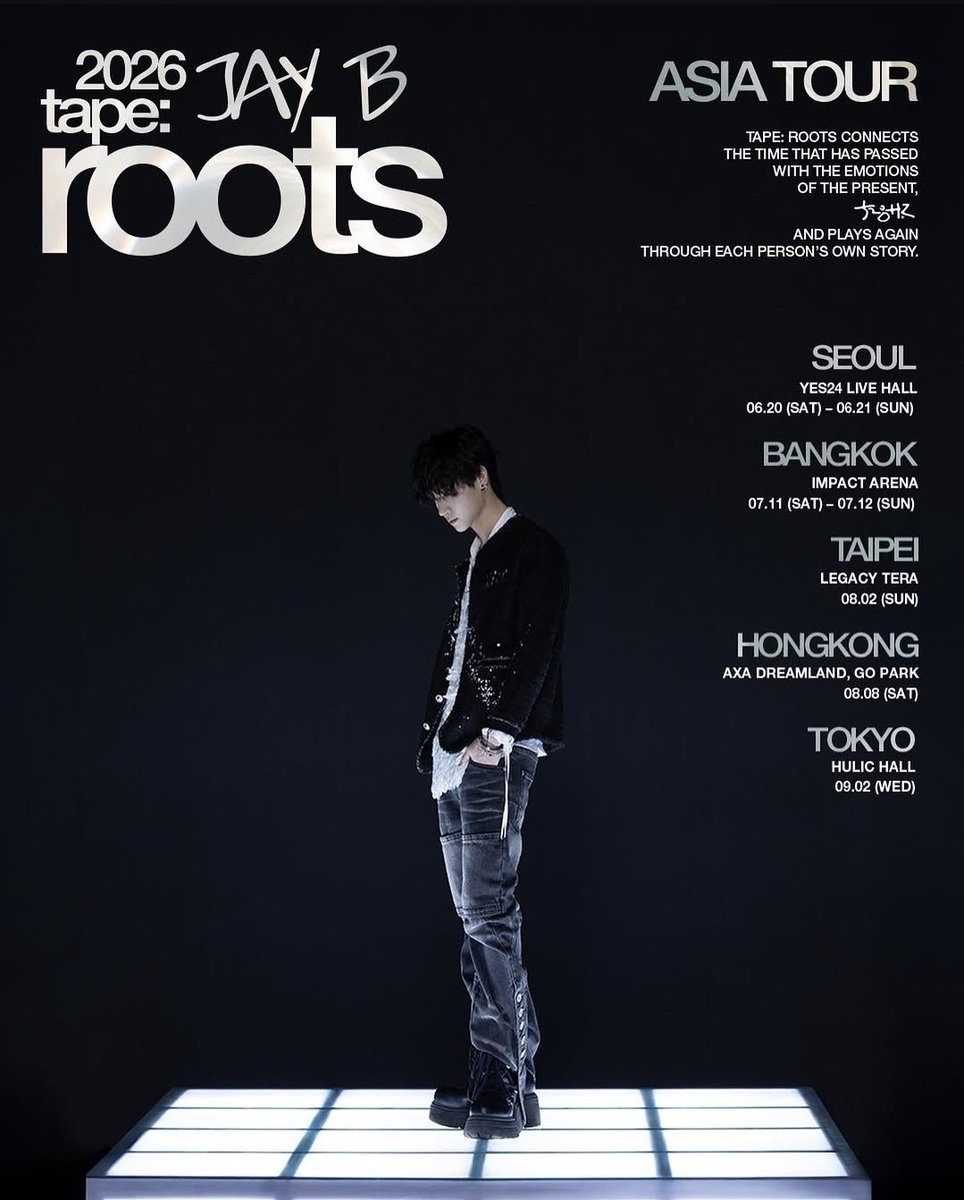mydef_mysoul's tweet photo. 📢[Update] Concert #JAYB
#2026tape_roots_USA
#2026tape_roots_ASIA

JAY B เดินหน้าสานต่อทัวร์ Tape: roots ด้วยการประกาศตารางคอนเสิร์ตในสหรัฐอเมริกาอย่างเป็นทางการ โดยจะจัดขึ้นระหว่างวันที่ 13-27 กันยายน 2026 ครอบคลุม 6 เมืองใหญ่ ได้แก่ Los Angeles, San Francisco, Tacoma, New York, Dallas และ Chicago

ก่อนจะเดินทางสู่ USA เจบียังมีตารางทัวร์ที่เอเชีย เริ่มจากใต้หวันในวันที่ 2 สิงหาคม ต่อด้วยฮ่องกงในวันที่ 8 สิงหาคม และญี่ปุ่นในวันที่ 2 กันยายน

ทัวร์ Tape: roots ในครั้งนี้จึงไม่ใช่แค่การเดินทางของคอนเสิร์ต แต่ยังเป็นเส้นทางที่เชื่อมโยงเจบีและแฟนๆจากหลายประเทศทั่วโลก ให้ได้มาเจอกันผ่านเสียงเพลงและสร้างช่วงเวลาที่มีความหมายร่วมกัน 🌱

@defjaybkr @528hzkr
