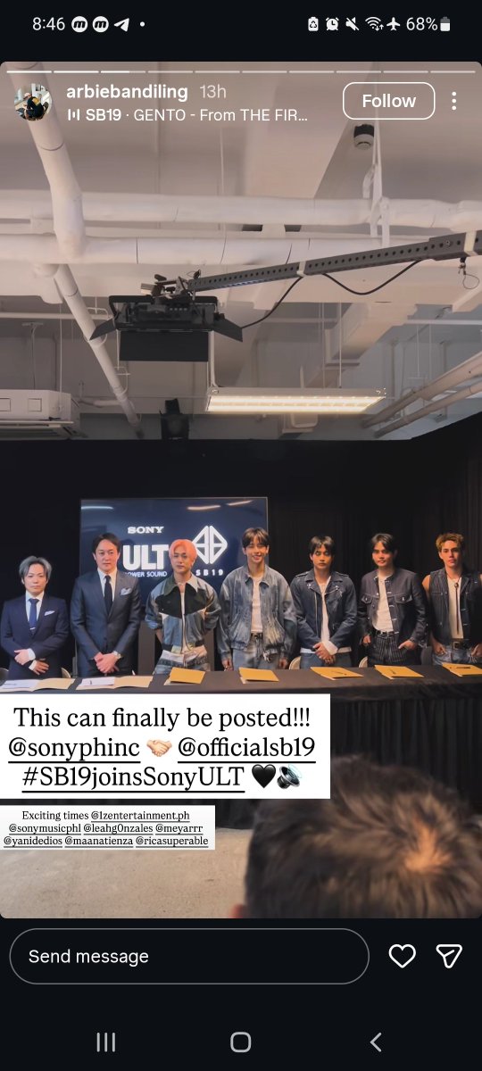 Shiroyuki_9's tweet photo. "Shoutout to Ms. Roslyn Pineda for introducing us to SB19 during their SaW Kick Off concert! One Sony is very much alive!"

SB19 joins the Sony ULT 🔥 
hello sa new ninong namin

@SB19Official #SB19 https://t.co/dnDtwGisAr