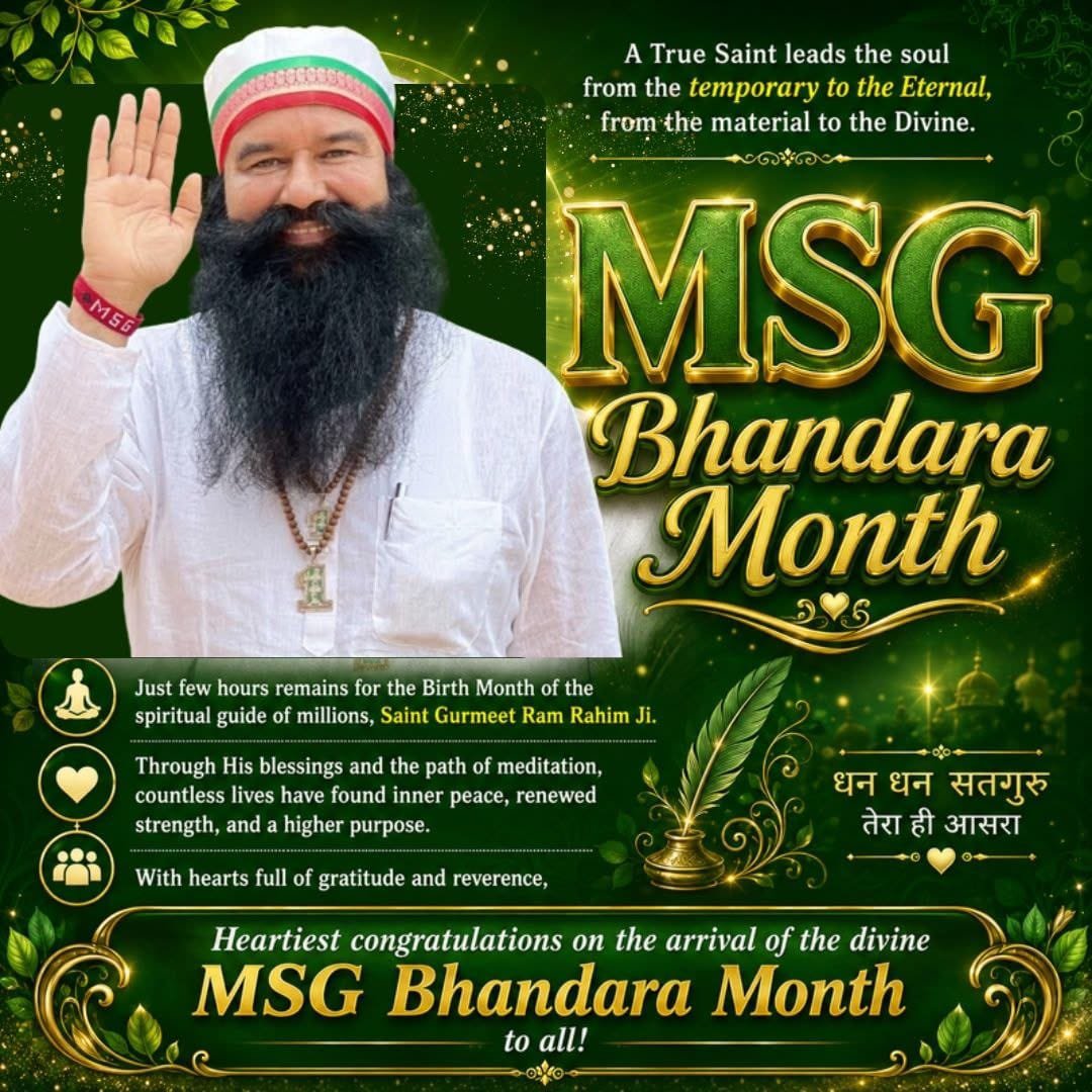 DeepakArora83's tweet photo. Celebration of Millions is going to begin because the
#AuspiciousAugust has arrived. 
The one and only who brings smile in millions of lives, Saint Gurmeet Ram Rahim Ji incarnated in August.
The MSG Bhandara is the most joyous occasion. https://t.co/aClwiFUnE1