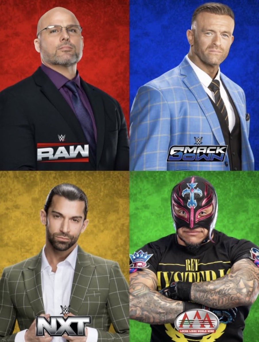 ReedGallinger's tweet photo. @RealNickAldis @TripleH @ShawnMichaels @MrStoneWWE @ScrapDaddyAP @wwe @ThisIsTNA @carlossilva  
@reymysterio 
Who will win?

Ladder match

Best versus the Best

WWE MEN 
NXT MEN 
TNA MEN 
AAA MEN. 

And 

WWE WOMEN 
NXT WOMEN 
TNA WOMEN 
AAA WOMEN. https://t.co/1XGOD313NZ