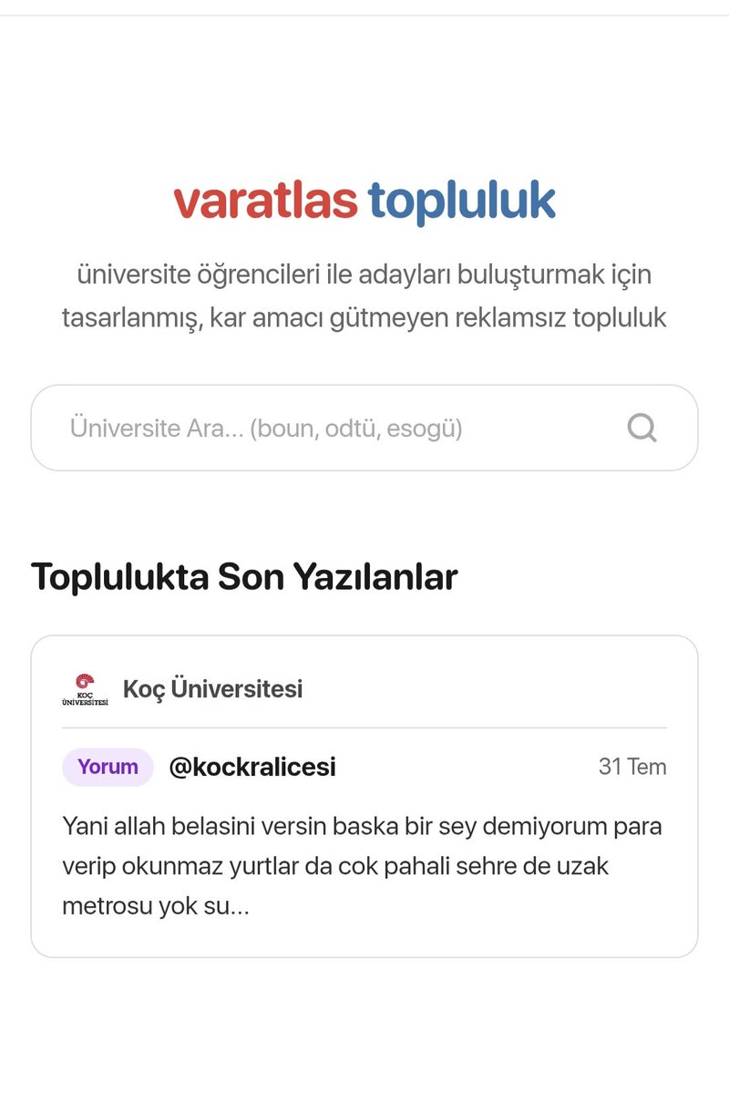 aqoyuziken's tweet photo. tercih döneminin bitmesine son 9 gün kaldı. ben de öğrenciler ile adayları buluşturan bir topluluk yaptım.
https://t.co/i4h28QYwGe

okuduğunuz üniversite için yorum yapabilir, puanlayabilirsiniz. soru da sorabilir, size ulaşmaları için tw ve insta nickinizi de ekleyebilirsiniz. https://t.co/IqXYIqBWz0
