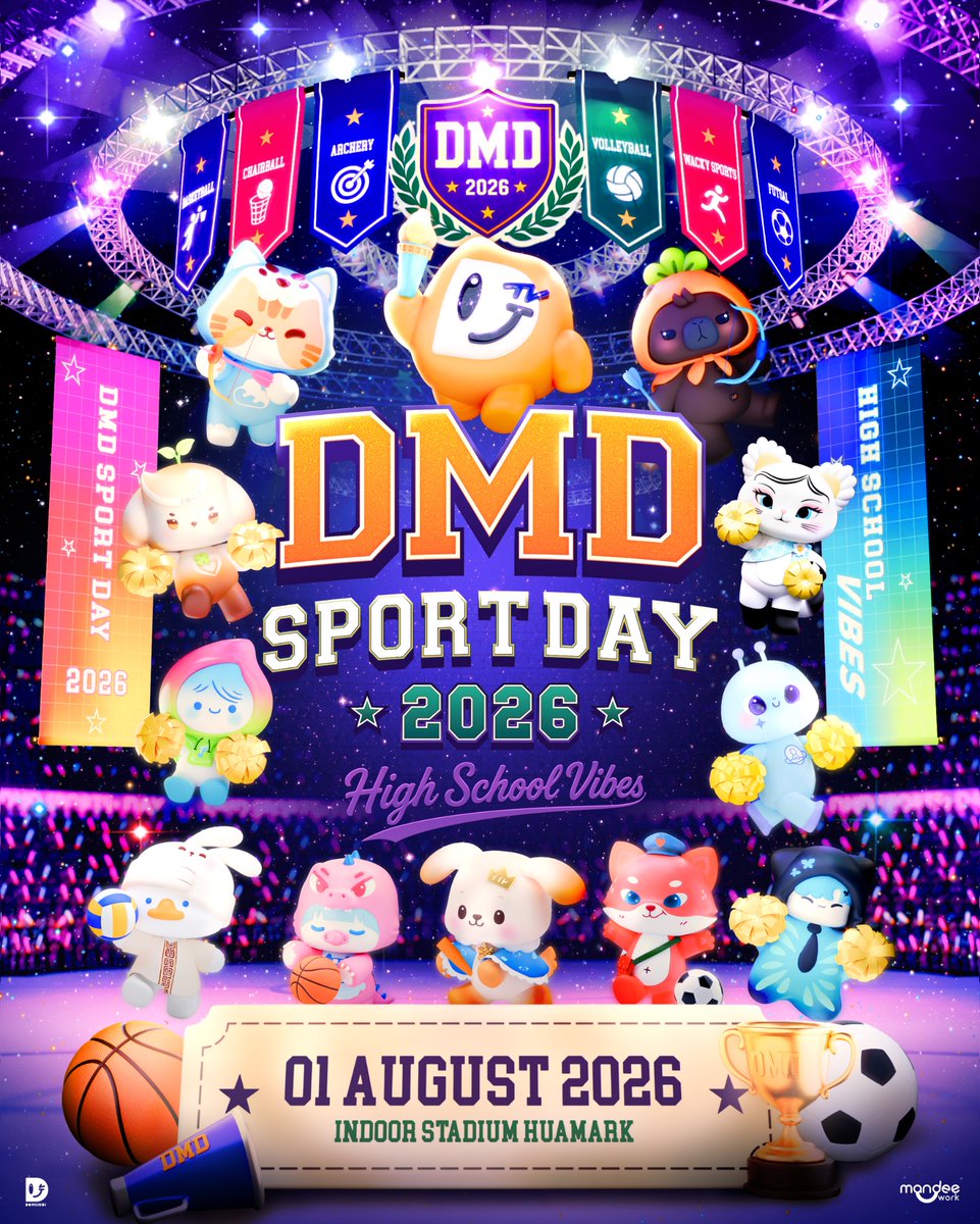 DomundiTV's tweet photo. #DMDschedule 

🗓 : 01.08.2026

𝐃𝐌𝐃 𝐒𝐏𝐎𝐑𝐓𝐒 𝐃𝐀𝐘 𝟐𝟎𝟐𝟔 
𝑯𝒊𝒈𝒉 𝑺𝒄𝒉𝒐𝒐𝒍 𝑽𝒊𝒃𝒆𝒔 🏆✨

🙋🏻‍♂️ : DMD BOYS 
⏰️ : 12.30 น. | 12.30 PM (GMT+7)
🏟 : INDOOR STADIUM HUAMARK 
📢 : เฉพาะผู้มีสิทธิ์เข้าร่วมงาน

Start Trend  
⏰ : 11.00 น. | 11 AM (GMT+7)
🔑 : DOMUNDI SPORTS 2026
#️⃣ : #.DMDSPORTDAY2026

#domunditv