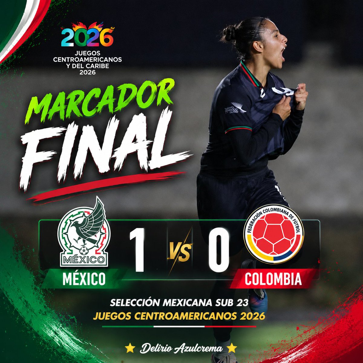 DelirioAzulcrem's tweet photo. Colombia no le pateó a gol a México. El Tricolor sub-23 dio una exhibición muy seria. Fuerte atrás, y golpeó en el momento justo adelante. https://t.co/nZMqaa61v2