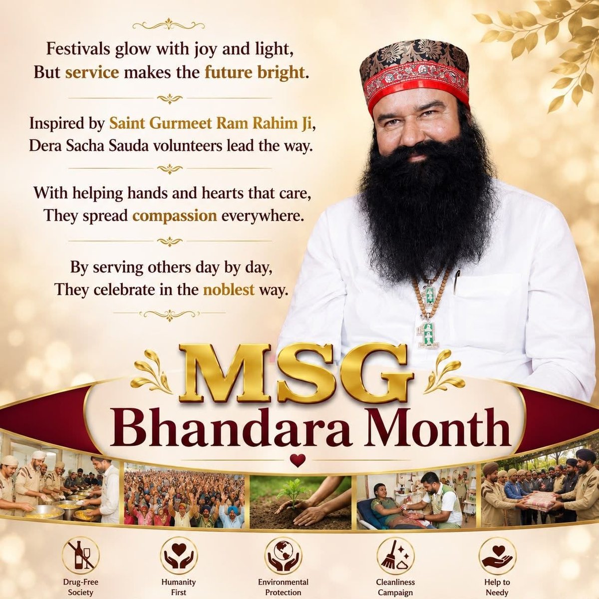 insan_forever's tweet photo. Millions of congratulations to the entire world on the MSG incarnation month of Saint Dr Gurmeet Ram Rahim Singh Ji Insan . August month bring us to closer to his divine teaching and inspire us to serve humanity.
#AuspiciousAugust
Saint Gurmeet Ram Rahim Singh Ji MSG Bhandara https://t.co/CUDxyB1PcX