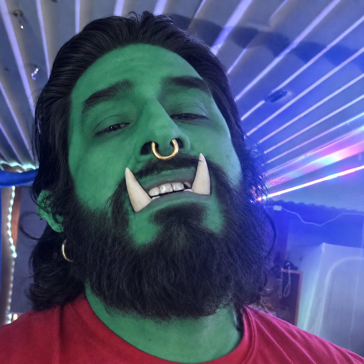 KirikTheOrc's tweet photo. It is so hot where we are. Lucky we were able to come back fast to the AC! Apologies for the late message. An appointment we forgot came up.

But! More Dolapon Kingdom with the Orc Boys!!! WAAAAAGH!!!

https://t.co/VrP9Y7Hdim

#orc #halforc #streamer #canorcsmelt https://t.co/0ACmAVXIGc