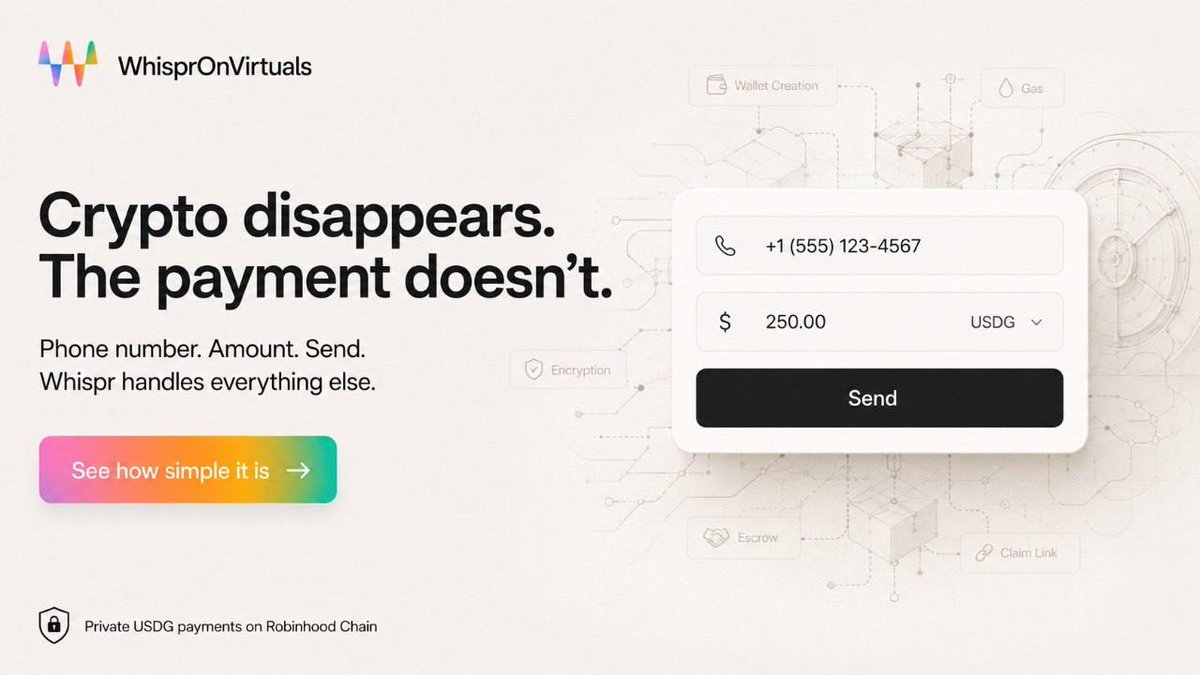 WhisprRH's tweet photo. Many privacy tools focus on hiding a single transfer.

WhisprRH is focused on the full payment decision.

Who is the agent paying? What is it allowed to buy? How much can it spend? What information should stay private?

We are building privacy that works alongside identity and hard controls, because agents need more than a hidden transaction to earn real trust.