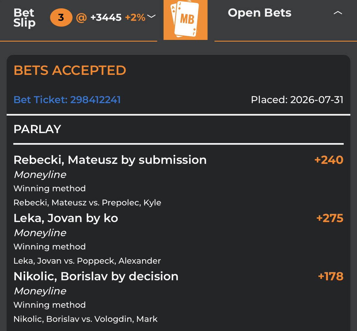 SourSportsHub's tweet photo. 🚨 #UFCSerbia CYCLE PARLAY 🚨

💰 34-1 odds 

#UFC #MMA #UFCFightNight #UFCx https://t.co/fKj302vGQG