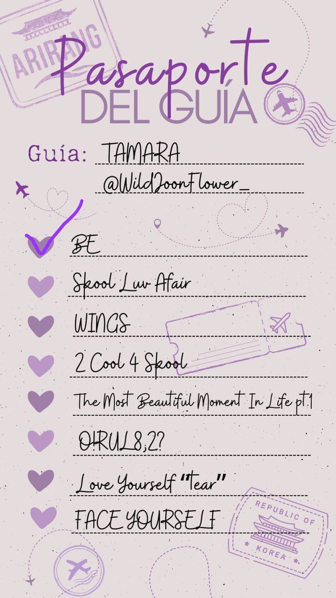 WildJoonFlower_'s tweet photo. —SEGUIMOS NUESTRO VIAJE.💜

👣 | SEGUNDA ESTACIÓN. (1hora)
META: 5000 ss.

🎵 | PLAYPLISTS:
🖇https://t.co/FK01Ml0kcV

DEJA TUS SS CON LAS PALABRAS CLAVE: 👇🏻
ARMY x ARIRANG
#ARIRANG_RECOMEBACK https://t.co/5w6JvzTbqY