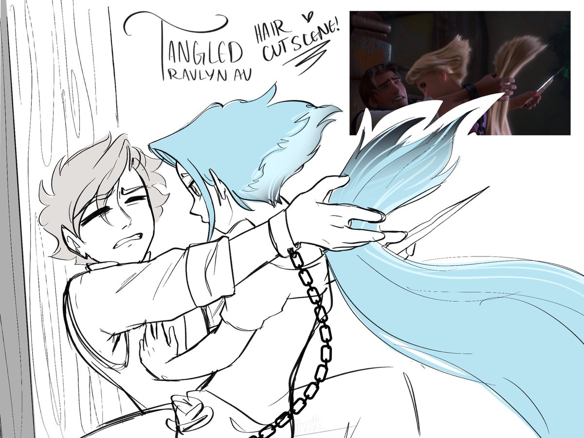 heishikeki's tweet photo. Adding another (super low effort lmao) sketch to my Tangled Travlyn AU cause why not😋👏

#aphtwt #aphmau #aphmaufanart #aphmauAU #travlynTangledAU https://t.co/ojib9FGxqN
