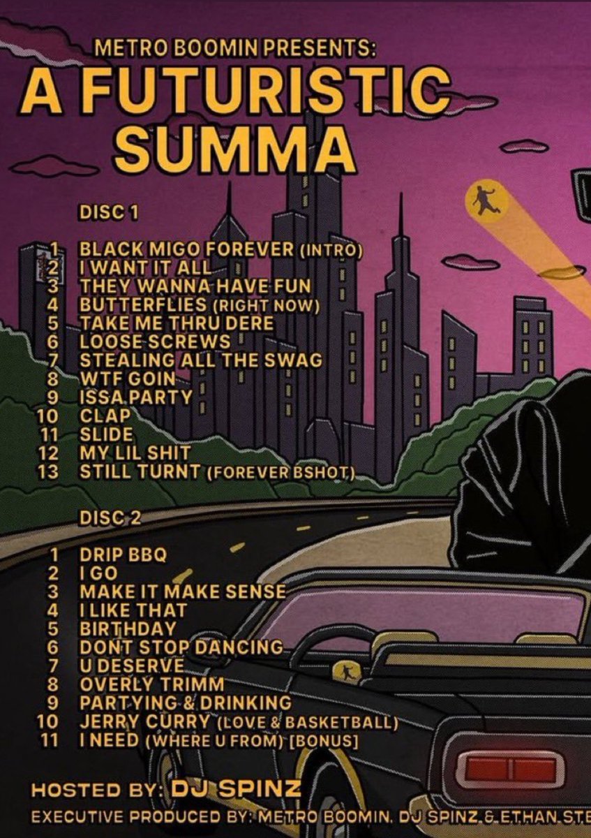 Kurrco's tweet photo. One year ago today, Metro Boomin dropped his mixtape ‘A Futuristic Summa,’ paying homage to Atlanta’s futuristic era of the late 2000s and early 2010s ☀️

Favorite tracks on the project?