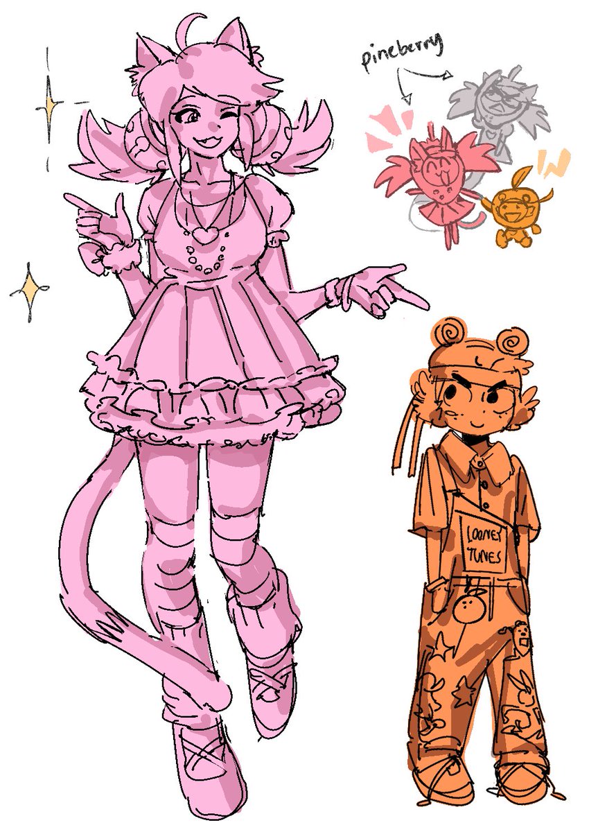 sunnyirry's tweet photo. Pink and Ory’s humanoid form she only ever used to play dress up https://t.co/LBO6JsgkpU