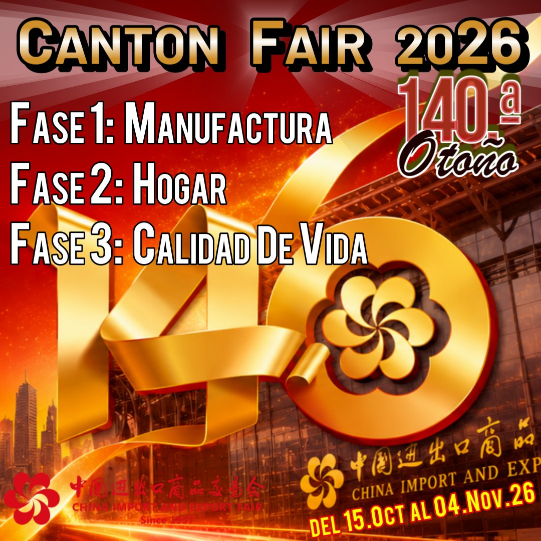 paraimportar's tweet photo. La 140.ª Feria de Cantón Sesión Otoño 2026
https://t.co/ZW8Syvo8t6 Proveedores, productos y más!
Fase 1: Manufactura / 15-19 Oct.26
Fase 2: Hogar / 23-27 Oct.26
Fase 3: Calidad de Vida / 31.Oct - 04Nov.26
Te asistiremos con: hotel, transporte, registro, acceso, agenda y más. https://t.co/XDEjKbyNW5
