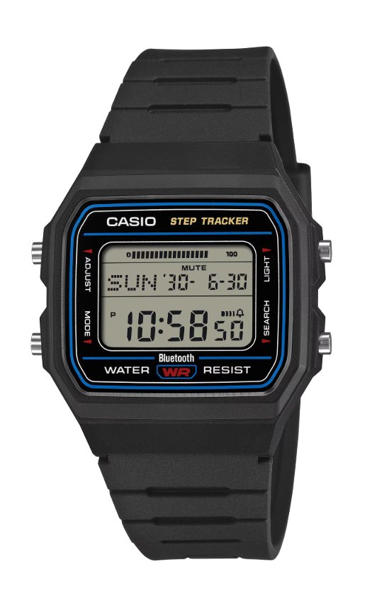 gshockjp's tweet photo. 【チプカシ新作】注目の「F-B100W」は8/7発売！Bluetooth   歩数計搭載のチプカシ最新形。 https://t.co/h11qNlodOA https://t.co/X7kPWMLb0l