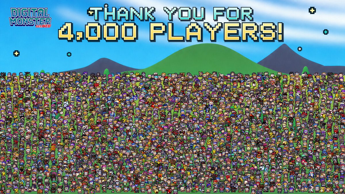 AderekArt's tweet photo. What an incredible achievement, we are over 4000 Tamers, Chosen Children, Digidestined, whatever you want to call us.
Players, can you find your avatar and digimon Partner on the image?
Be a part of it too: https://t.co/dTlN4dqRtJ https://t.co/oQobaeLEp8