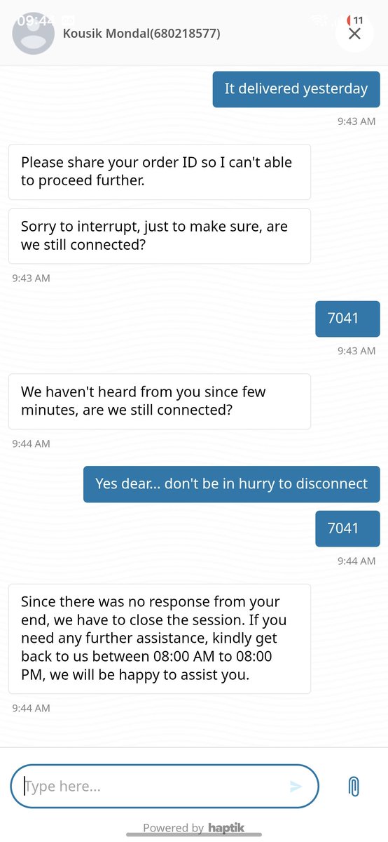 nirbhaysimgh's tweet photo. @JioMart_Support @JioMart this is kind of service we are getting from jiomart such a pathetic and ridiculously.  I received dmaged product to return this i tried calling 10 times no reponse in chat agent is in so hurry that he can't even listen.. see the timings @JioCare https://t.co/T8VHmIyOYY