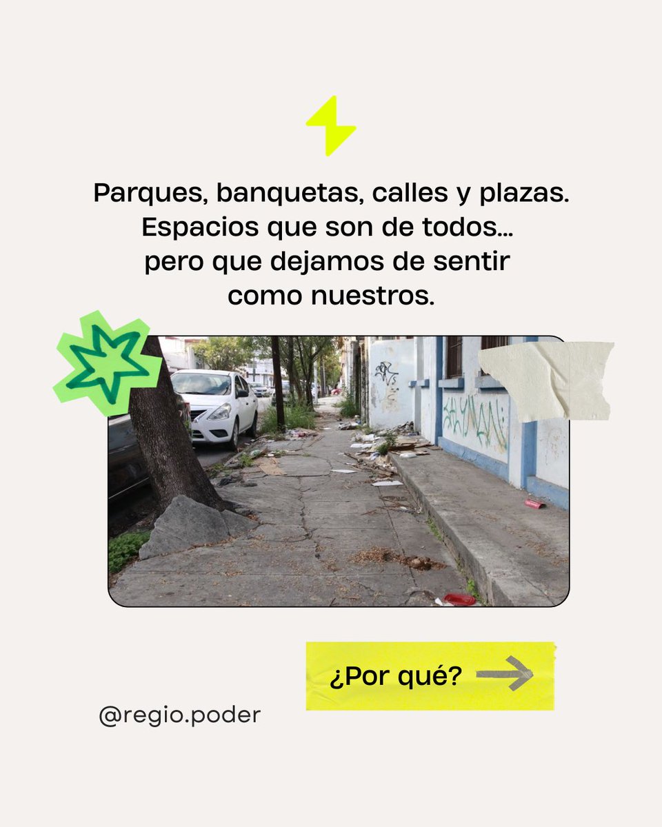 regio_poder's tweet photo. El mayor problema de Monterrey no es el tráfico. Es creer que la ciudad le pertenece a alguien más.

La ciudad cambia cuando dejamos de ser espectadores: habitamos sus espacios, señalamos lo que no funciona y nos organizamos para proponer soluciones. https://t.co/u54IaOG3vC