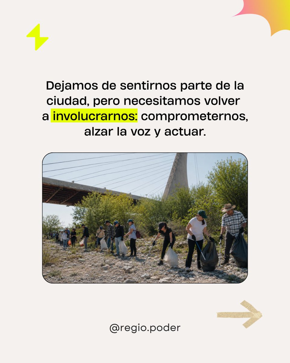 regio_poder's tweet photo. El mayor problema de Monterrey no es el tráfico. Es creer que la ciudad le pertenece a alguien más.

La ciudad cambia cuando dejamos de ser espectadores: habitamos sus espacios, señalamos lo que no funciona y nos organizamos para proponer soluciones. https://t.co/u54IaOG3vC
