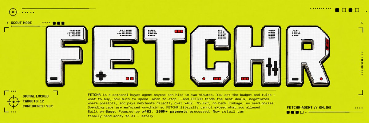 FetchrBots's tweet photo. Intelligence is not a security layer. Enforceable policy is.

Fetchr Bot pairs USDG allowance vaults with ERC-4337 session-key controls. The user defines the policy: maximum transaction size, total budget, and approved merchant parameters.

A purchase outside those bounds is rejected at the policy layer. The AI handles shopping logic, while the payment authority remains constrained on-chain.

Built on @robinhoodapp.