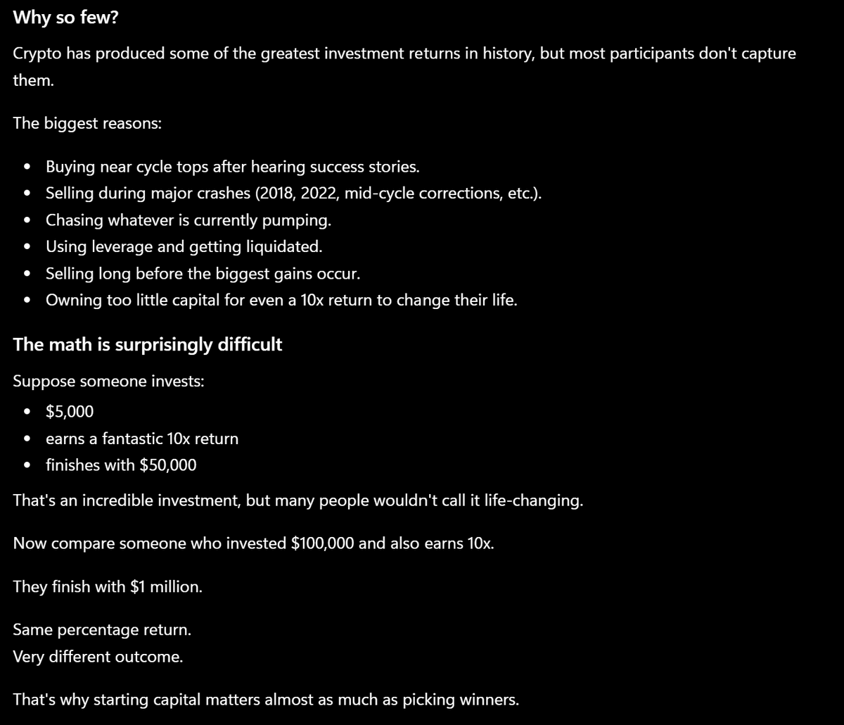 MoonLamboio's tweet photo. @CredibleCrypto Sadly it's true that most people never make life changing wealth in crypto, but that doesn't mean the opportunity isn't real.

As I always say, we as investors are our own worst enemies when it comes to investing.

If this doesn't work out for me, its probably my fault. https://t.co/SZ138bbgSe