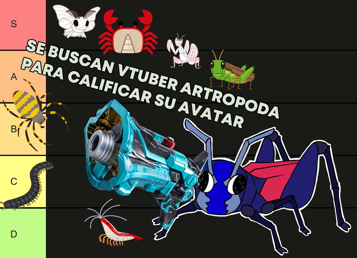 AobattaCh's tweet photo. Voy a realizar un Tierlist de Vtuber de artropodos.
Desde camarones, polillas, miriapodos, saltamontes.

Asi que dejen su Avatar en los comentarios.... 
Plazo hasta el 20 de agosto para tener buen tiempo de programar todo https://t.co/kuoidJ2Tav