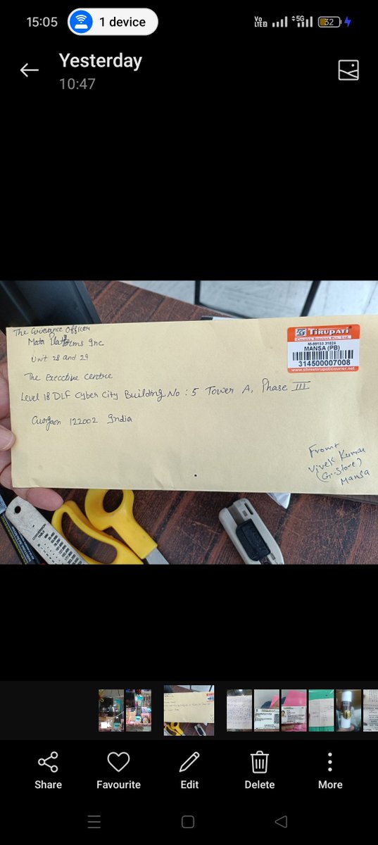 Vivekgm10's tweet photo. @Meta @finkd @instagram The adress mentioned in this letter is of your meta office and the concern were regarding mistakenly diabeled instagram account.. https://t.co/ImGqGZDk8I