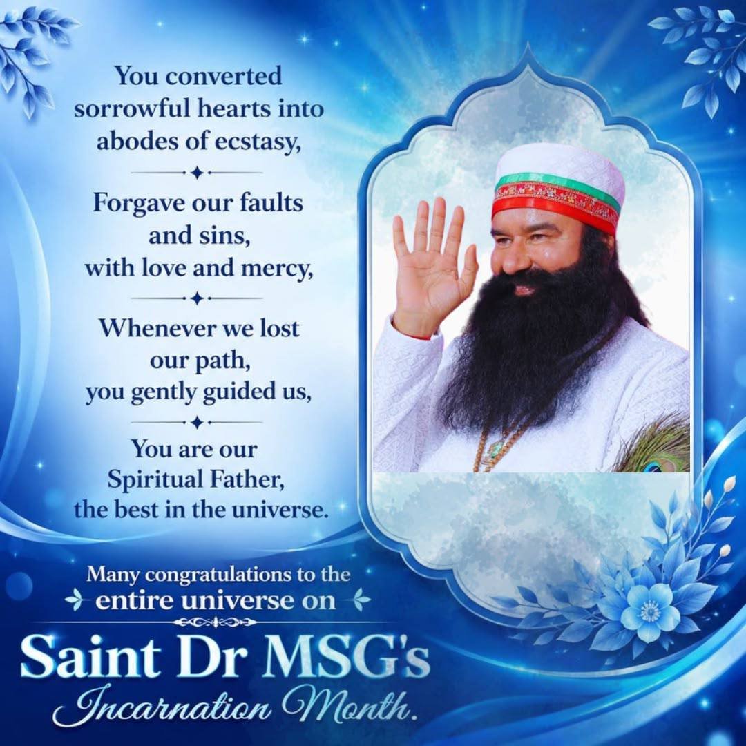 ManishInsan08's tweet photo. Let this month inspire hope, peace, and positive action. #AuspiciousAugust reminds us that serving humanity is the greatest celebration of all. 🌍
#MSGBhandaraMonth  #SaintGurmeetRamRahimJi https://t.co/XhOAeFDWcl