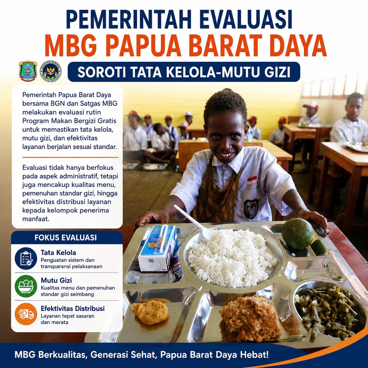 PapuaHunter's tweet photo. Pemerintah Evaluasi MBG Papua Barat Daya https://t.co/42wp2nX4Mt