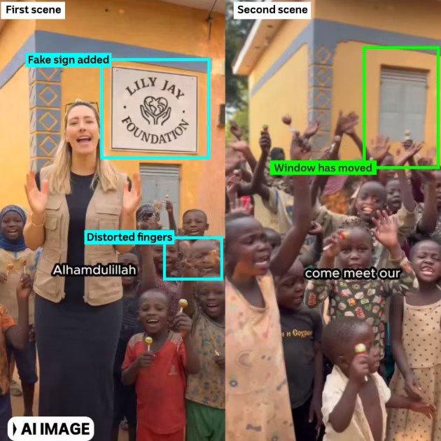DavidsFiles's tweet photo. In July 2026, ABC News Verify published an investigation examining claims made by the Lily Jay Foundation.

Investigators alleged that:

AI-generated versions of Lily appeared in videos.
Some children shown receiving aid appeared to be AI-generated.
Foundation banners appeared to have been digitally inserted.
Some humanitarian scenes appeared to mix real footage with AI-generated imagery.

ABC also reported difficulty independently verifying several projects promoted by the foundation, including:

An orphanage in Uganda.
A bakery in Gaza.
Certain humanitarian missions.
A humanitarian award promoted by the foundation.

Investigators said they could not independently confirm these claims through public records or local sources they contacted.

The foundation was also raising donations while describing itself as not being a registered charity in Australia. Following media inquiries, some online content and donation pages were reportedly changed or removed.

The Foundation's Response

After the investigation, the Lily Jay Foundation responded by saying:

AI was used only in a limited number of introductory marketing clips.
The underlying humanitarian projects are genuine.
Some project details are intentionally withheld for security reasons.
The organization said it would improve transparency.
Was it fraud?

This is the important distinction.

At this time:

She has been accused by critics of misleading donors.
ABC documented evidence it said showed AI manipulation and questioned several claims.

#LilyJay #AI #BreakingNews #News #Trending