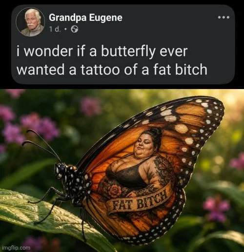 PaulSwoopReynol's tweet photo. @hippojuicefilm why is there a second set of tits growing in the butterfly band? its like her body is saying "chop my lovlies off will ya? well heres a backup set" https://t.co/QphOVO0VOU