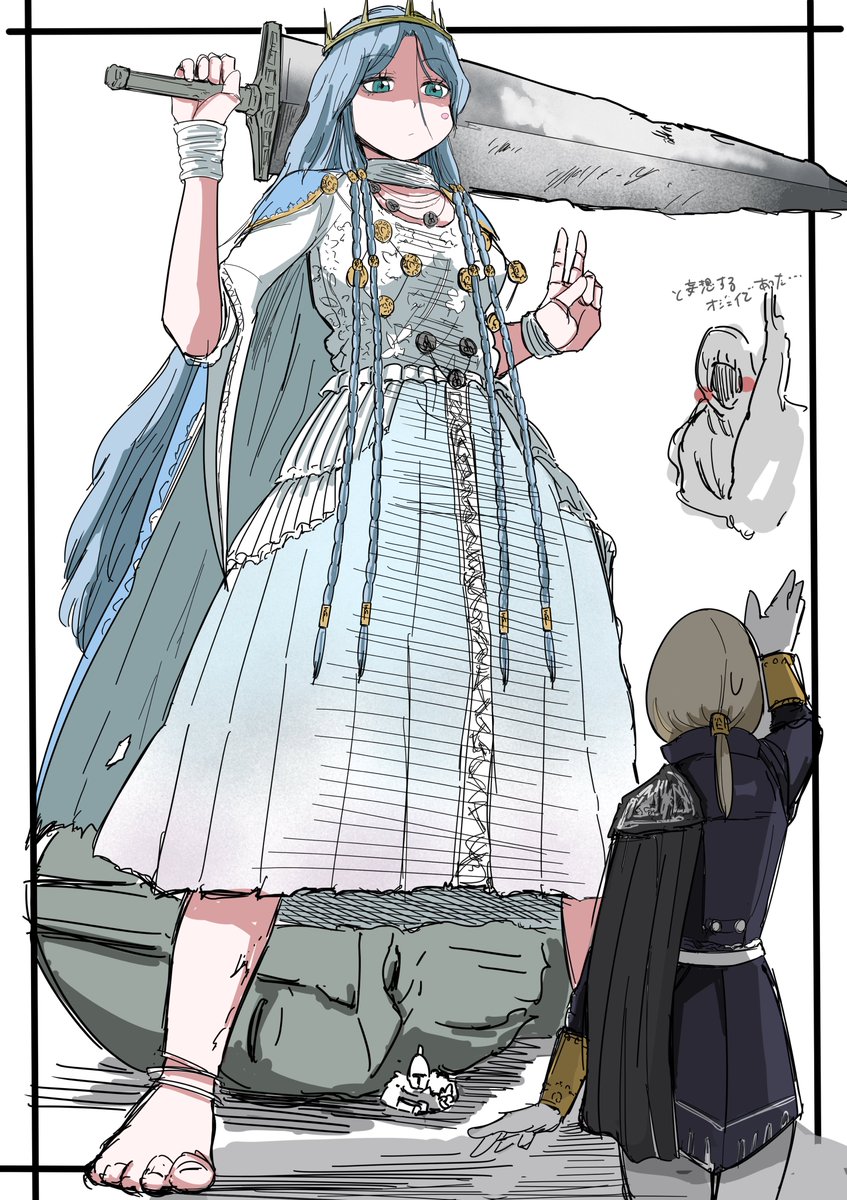 miya_zirou's tweet photo. ナイトレイン復讐者　(オジェイの記憶…ではなく妄想にて)

人形の王　復ちゃん
おそらくダクソ2で一番倒されたであろうボス　巨人の王から

#ダークソウル2 https://t.co/TPEOxX16Gi