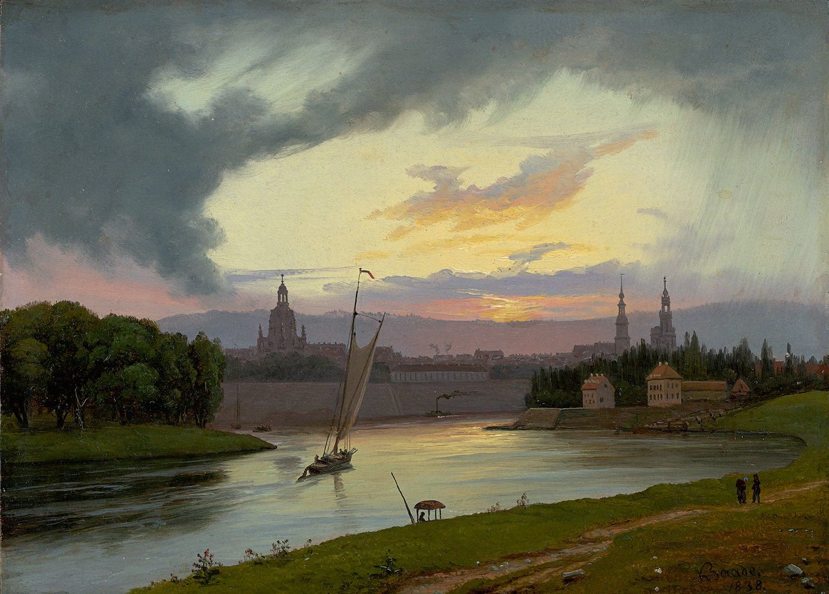 cartographer_s's tweet photo. Dresden at Sunset -Knud Baade, 1838 https://t.co/imBaz9DcHe