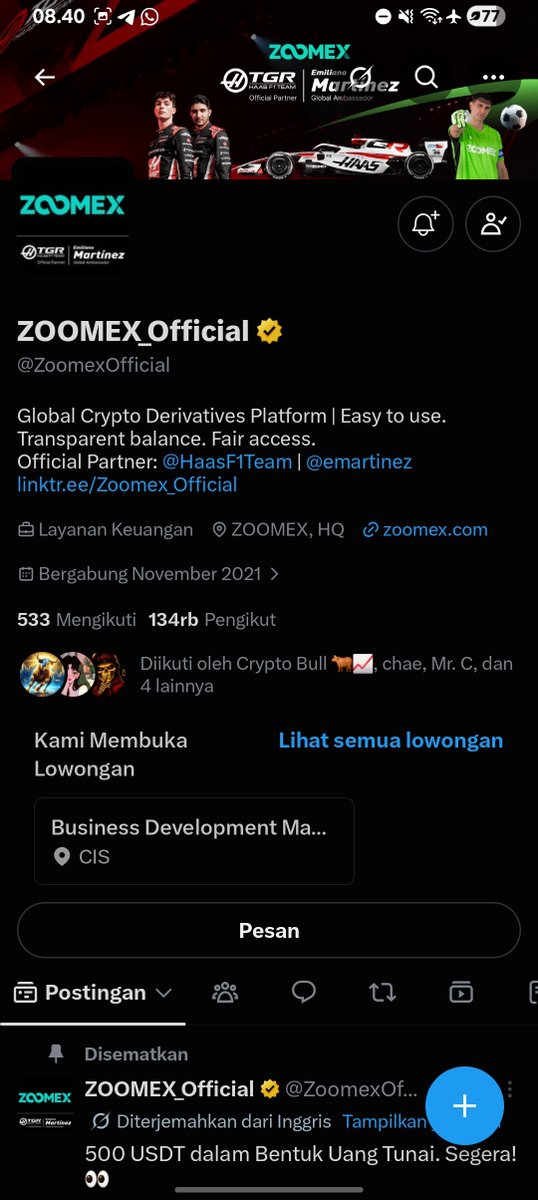 naracael's tweet photo. @AFCryptoX @ZoomexOfficial https://t.co/TIGgEeFPEM