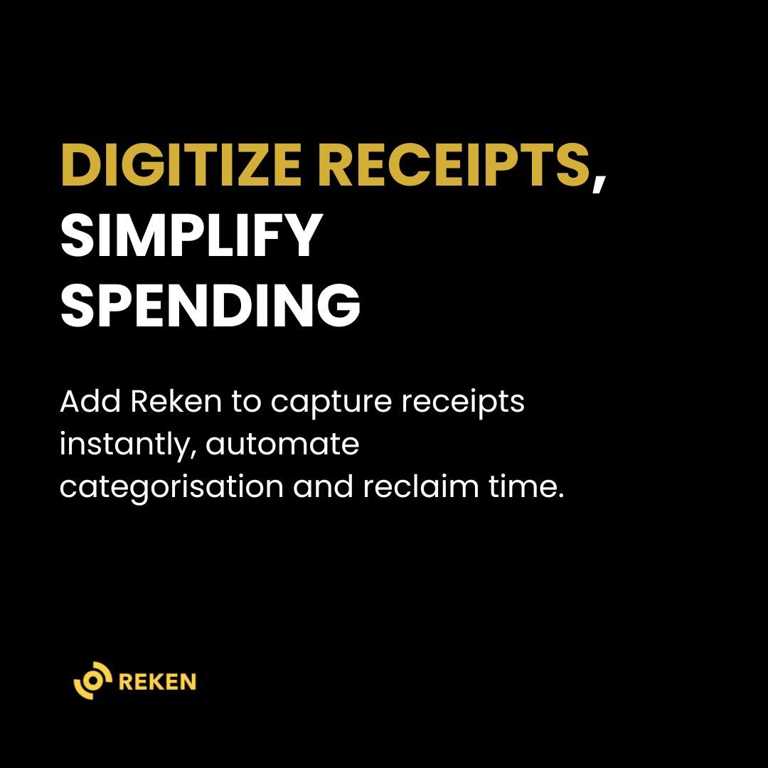 reken_io's tweet photo. Capture receipts instantly with Reken, automate categorisation, and reclaim the time spent on manual expense admin. Smarter receipt management starts here. #Reken #ExpenseManagement #ReceiptScanner #ExpenseAutomation #Bookkeeping #Fintech #Productivity #Automation https://t.co/En4jcHFiCC