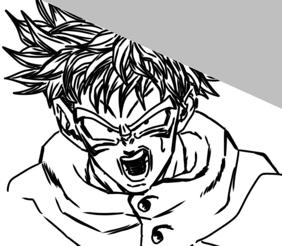 Rexssj50's tweet photo. Potential man and vessel in dragon ball artstyle 
#jjk #dragonball #doodle https://t.co/29NsHtrqcA