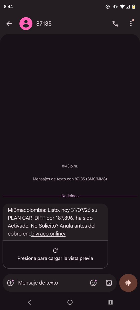 _latiti27's tweet photo. Oigan me acaba de llegar este mensaje pero lo preocupante es que jamás solicité la activación de este servicio 
@ban https://t.co/jrmfxPQTII