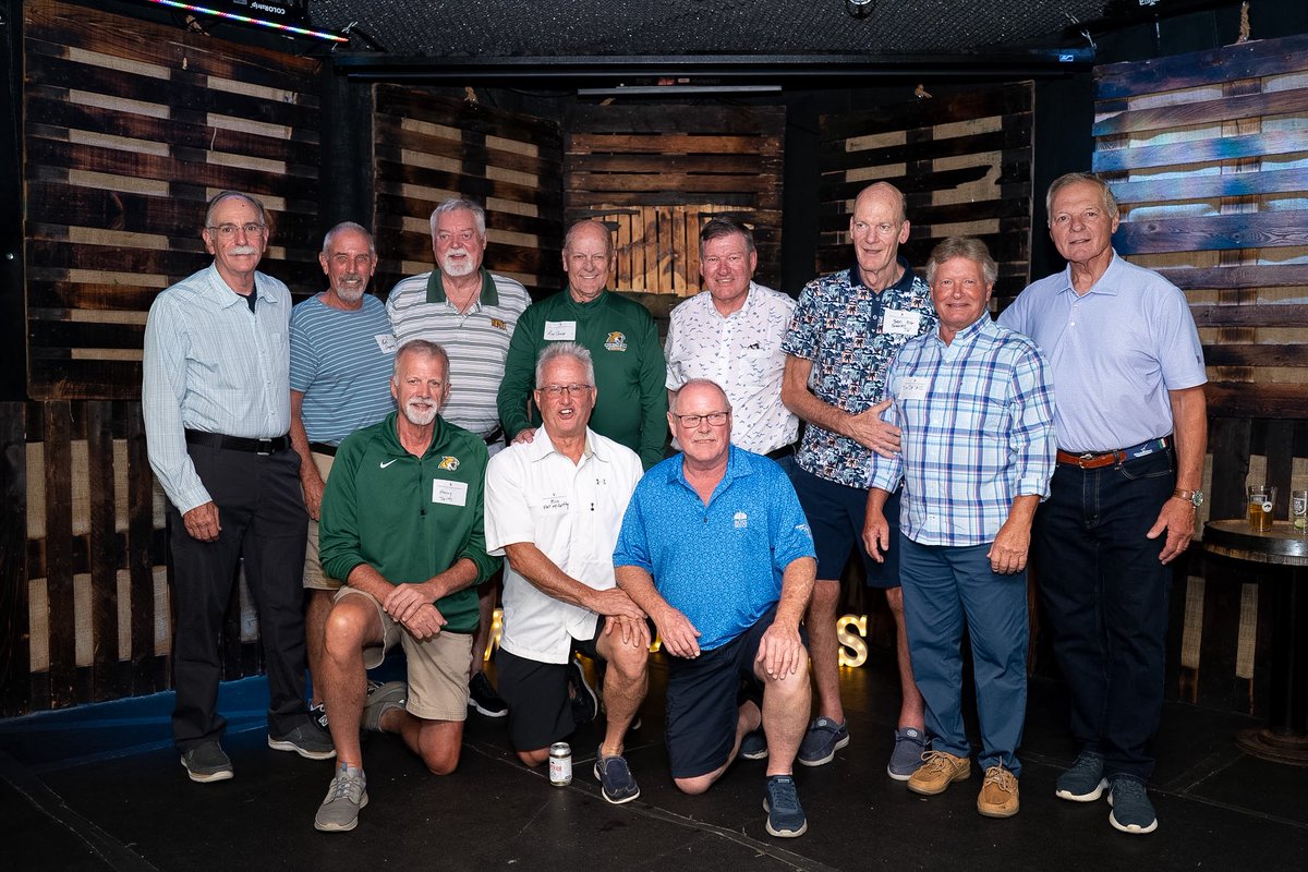 NMUHockey's tweet photo. The Original Cats' 😼

We are honored to have 10 members from the original 76' team with us this weekend to honor 50 years!

#NMUWildcats | #CCHAHockey | #NCAAHockey https://t.co/h0WSJuoXDI