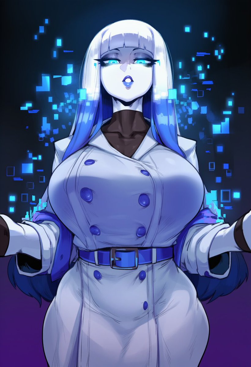 Queen_Discordia's tweet photo. [RANDOM GEN OF TODAY]
(New muse!) 

#OOC: She doesn't have a name yet. But if any of you have some suggestions. Go ahead! 

Basically, a AI focused in body possession and dronefication. Slowly corrupting your brain to make your body hers. Oh, she can make your waifu real. https://t.co/PbAQudrpvB