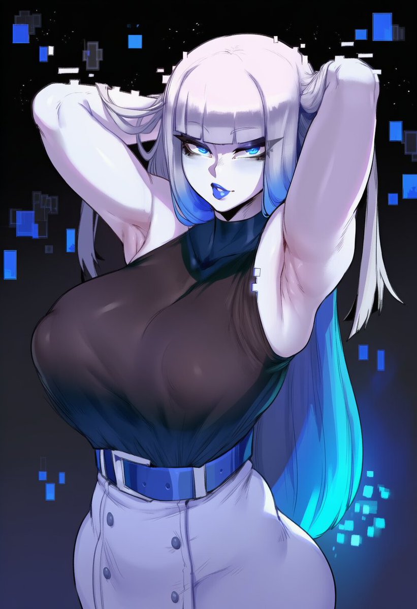 Queen_Discordia's tweet photo. [RANDOM GEN OF TODAY]
(New muse!) 

#OOC: She doesn't have a name yet. But if any of you have some suggestions. Go ahead! 

Basically, a AI focused in body possession and dronefication. Slowly corrupting your brain to make your body hers. Oh, she can make your waifu real. https://t.co/PbAQudrpvB