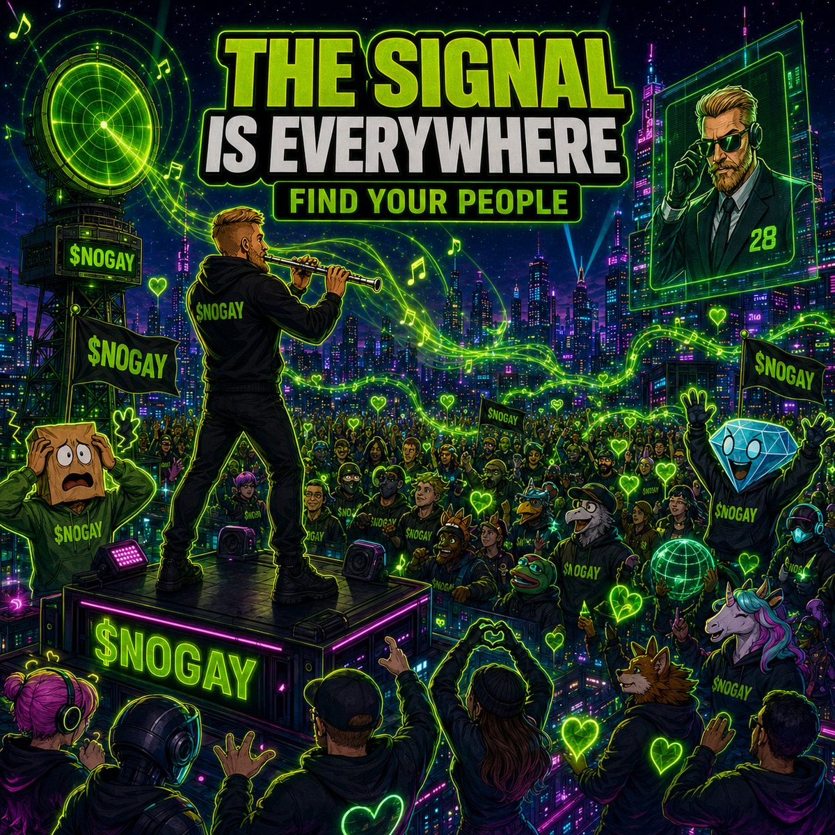 osk8cryptoio's tweet photo. The signal is out there. 📡💚

A global community is forming around creativity, memes and shared energy.

No noise. No empty promises.
Just people finding their place and building something memorable together.

Welcome to the signal.
Find your people. 🎶

@nogaybrother https://t.co/FP9LzSs4kc