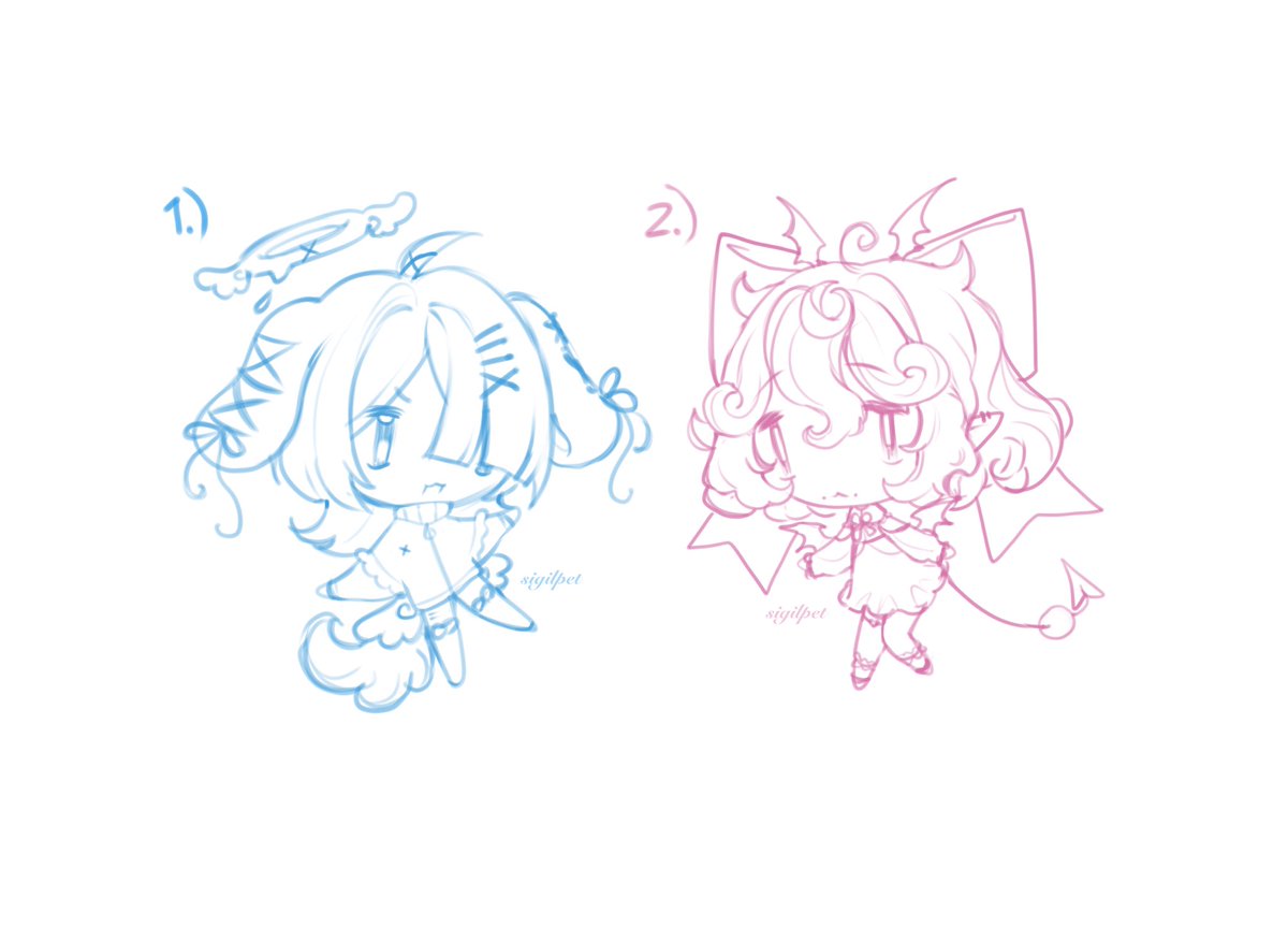 sigilpet's tweet photo. 2 adopt wips .. but chibi !! https://t.co/TVsMhjTzHI